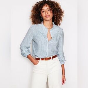 Boden Blue Striped Blouse